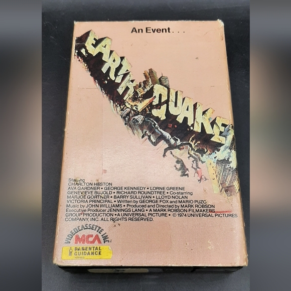 Vintage Betamax Earthquake 1981 & Hurricane 1985 Movies 2 Tapes in Sleeve - Picture 2 of 6